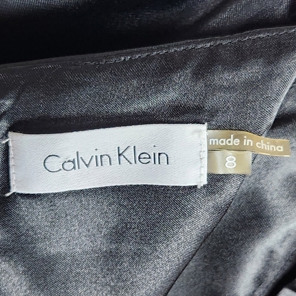 Calvin Klein Black NWT Ruffle Tiered Chiffon Dress Women's Size 8 - Picture 9 of 10